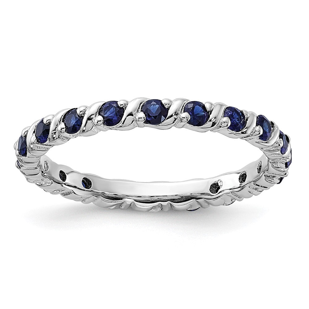 Sterling Silver Stackable Expressions Created Sapphire Ring