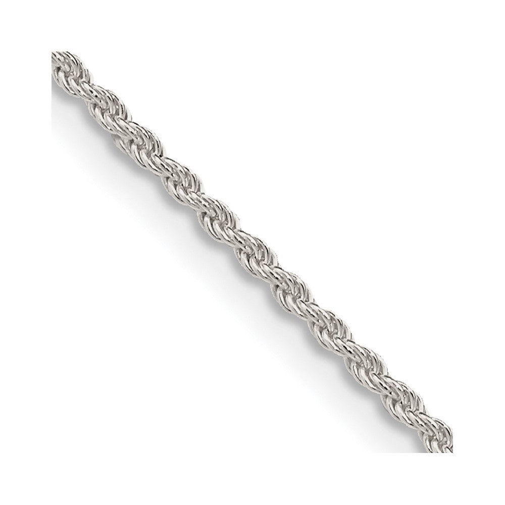 Sterling Silver 1.5mm Solid Rope Chain 24 Inches