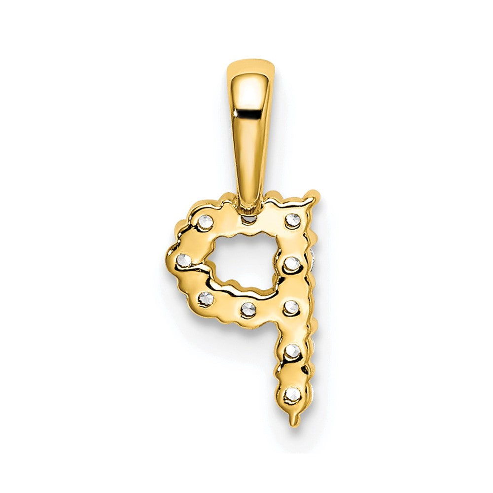 14k 1/10 carat Lab Grown Diamond VS/SI+ G+ Letter P Initial Pendant