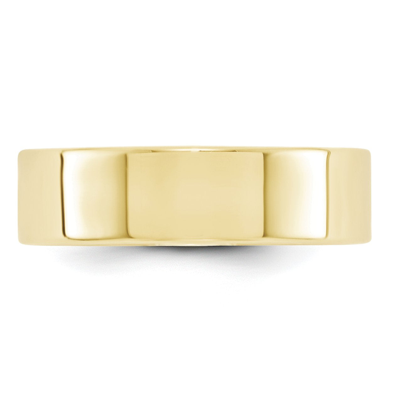 10k Yellow Gold 6mm Lightweight Flat Wedding Band Size 7