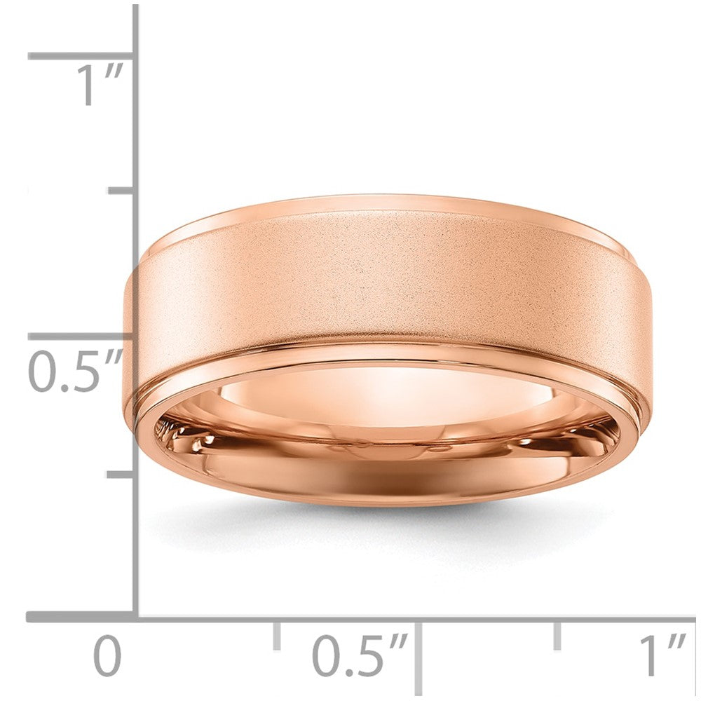 Chisel Stainless Steel Polished Rose IP-plated Brushed Center 8mm Band Size - 11.5