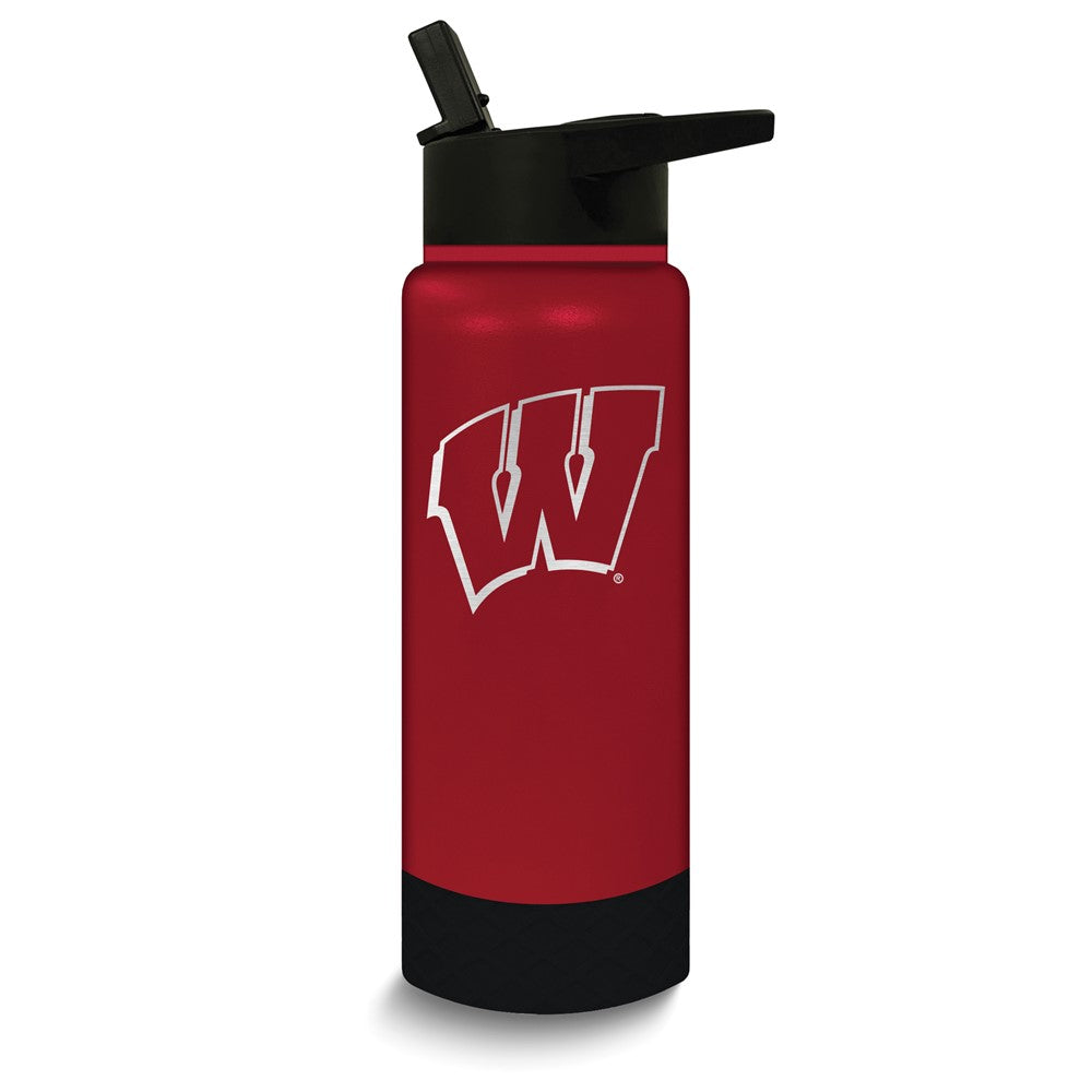Collegiate University of Wisconsin Stainless Steel Silicone Grip 24 oz. Water Bottle