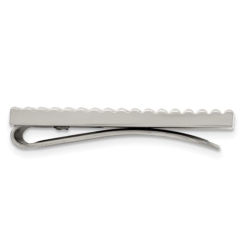 Stainless Steel Textured and Polished Money Clip Measures 46x25mm Wide - Money Clip for Men