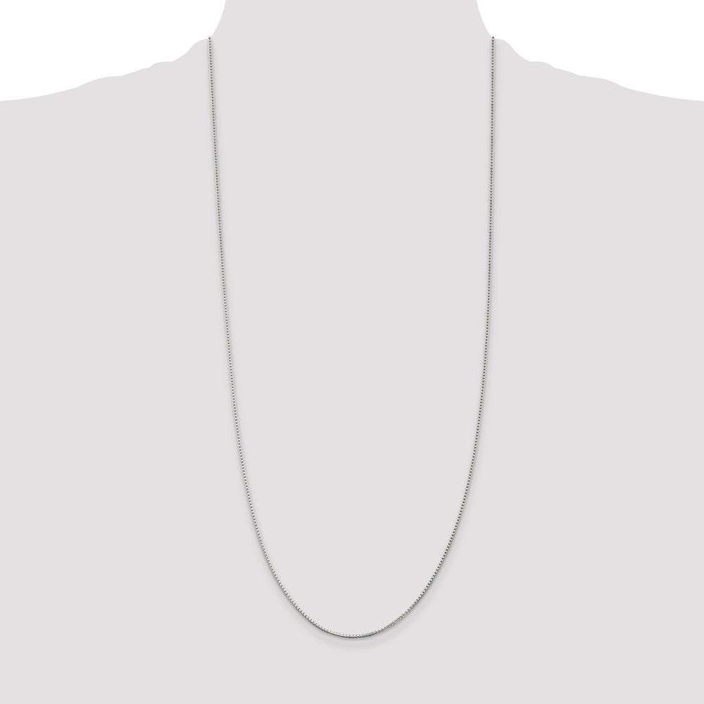 Sterling Silver Rhodium-plated 1.25mm Box Chain 30 Inches