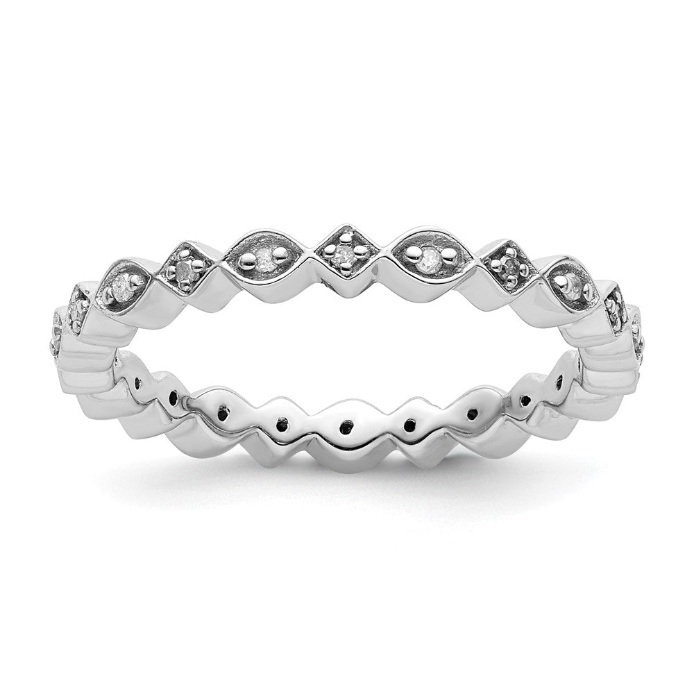 Sterling Silver Stackable Expressions Diamond Ring Size -5