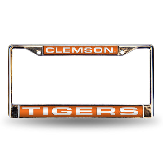 Clemson-Tiger's Chrome Metal Laser Cut License Plate Frame