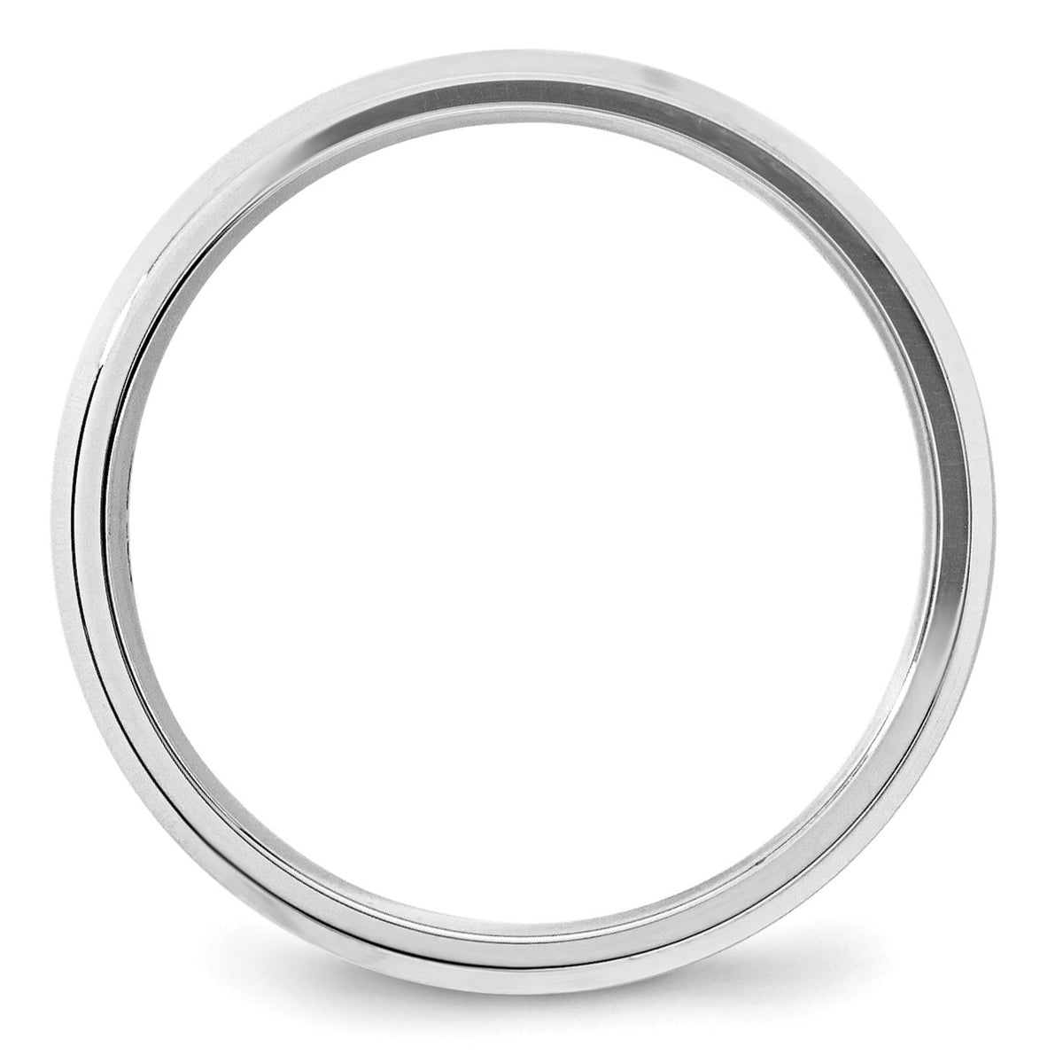 Primal Gold 10 Karat White Gold 5mm Bevel Edge Comfort Fit Band Size 9.5