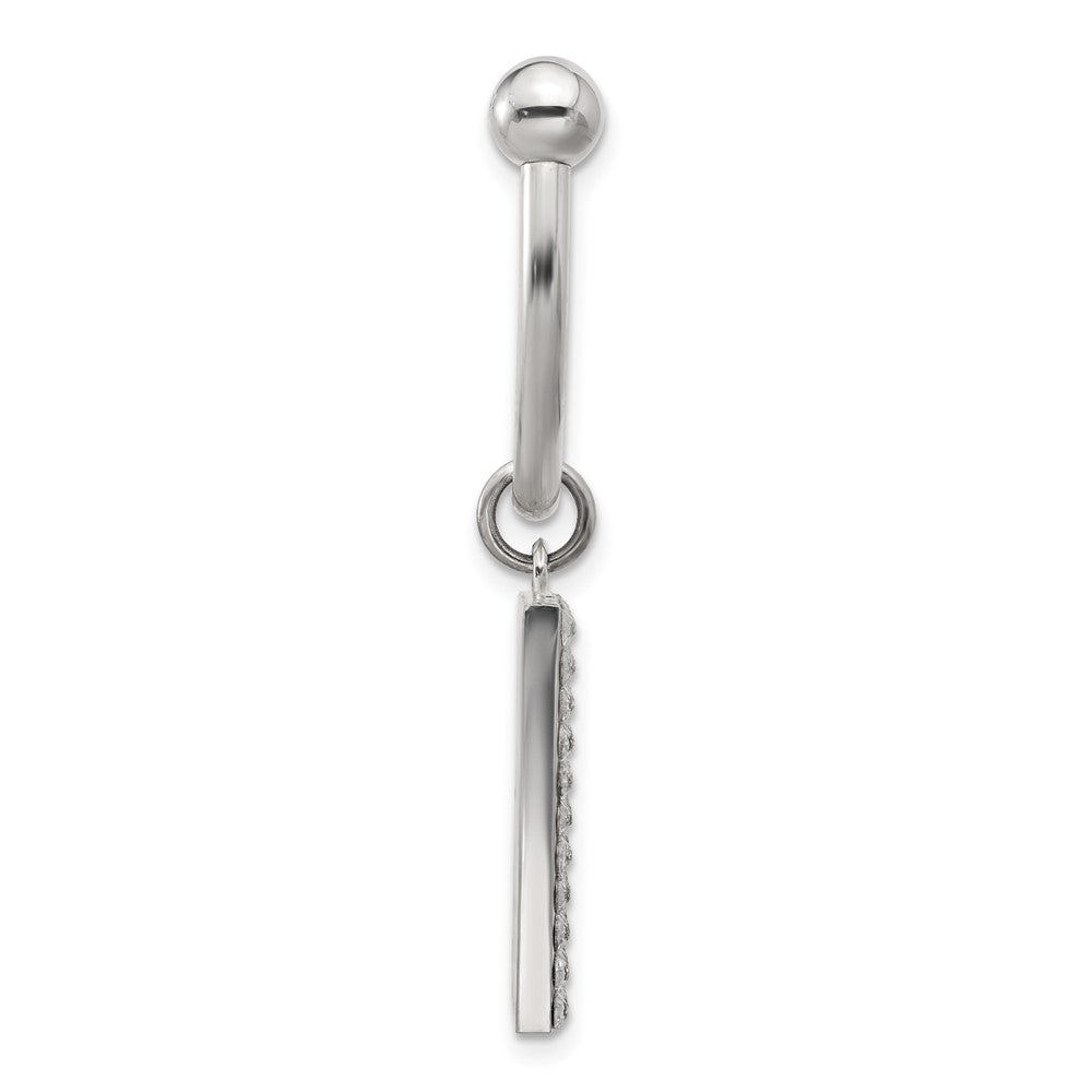 Silver-tone Crystal Rectangle Key Ring