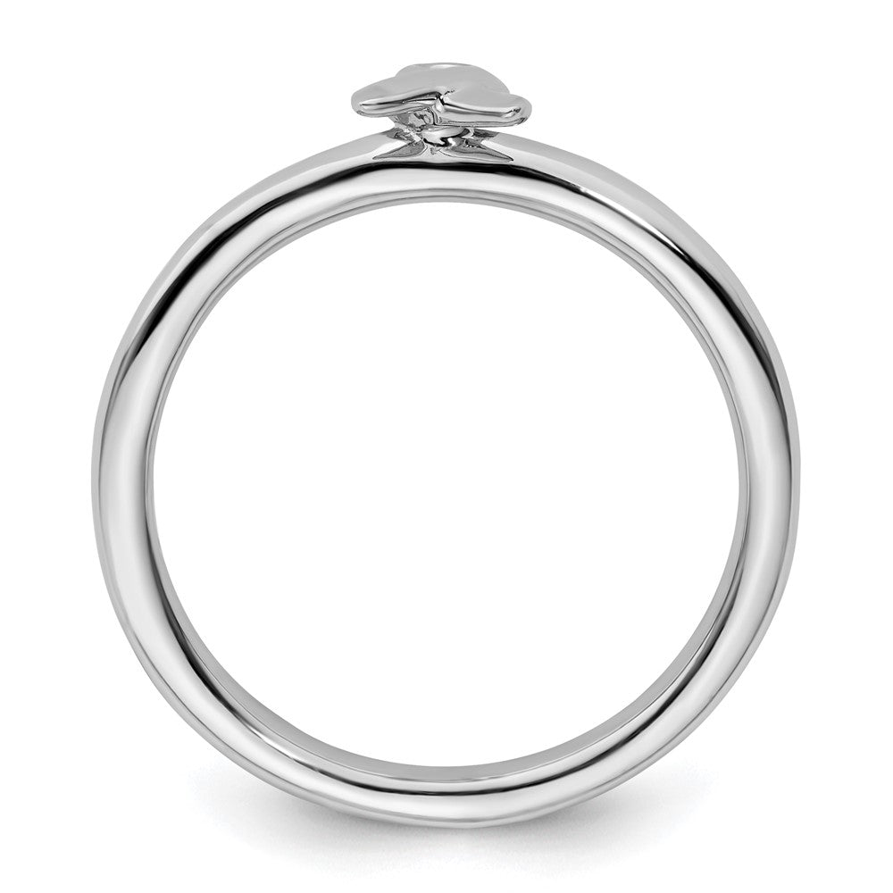 Sterling Silver Stackable Expressions Awareness Ribbon Ring Size -6