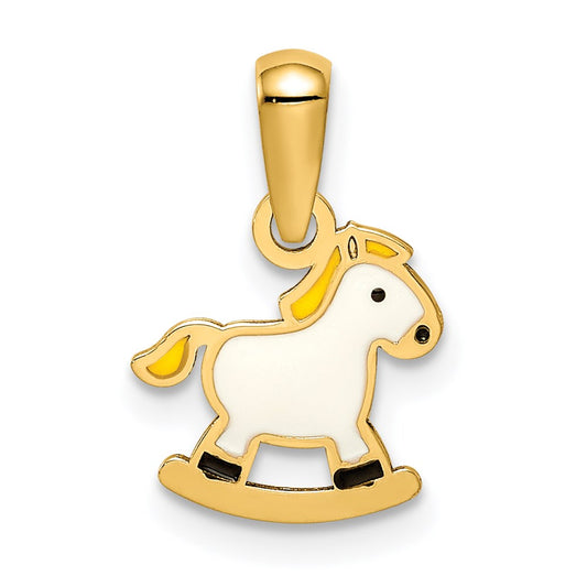 14k Enamel Rocking Horse Pendant