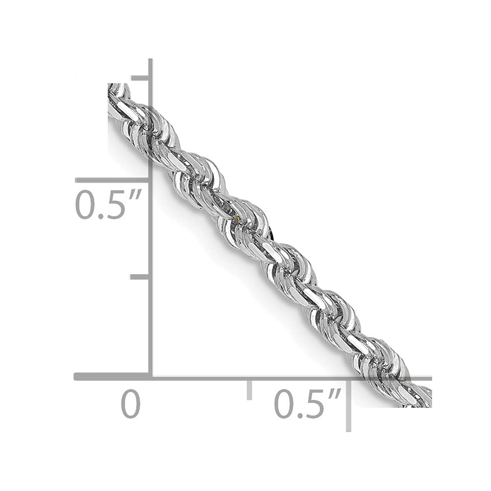 10k White Gold 3mm D/C Quadruple Rope Chain