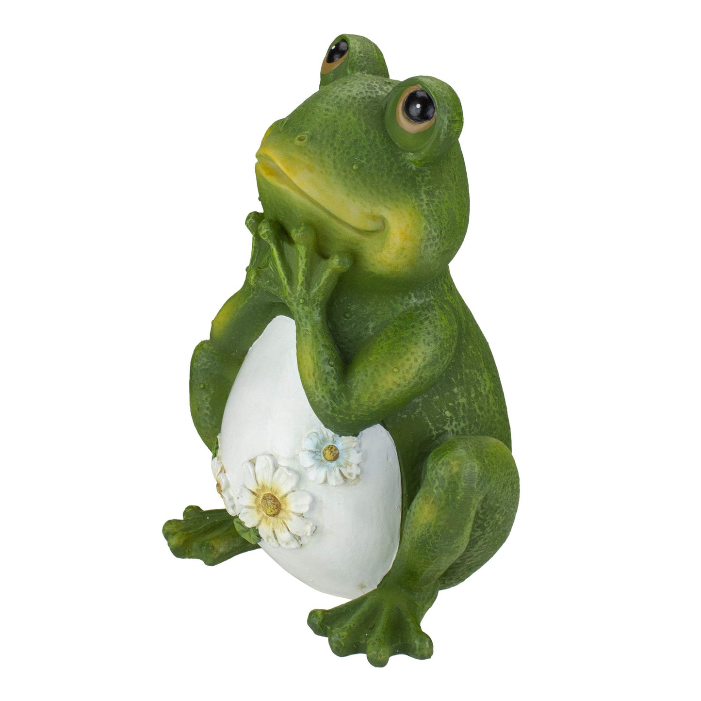 Roman Frog with Flowers on its Belly Outdoor Garden Statue