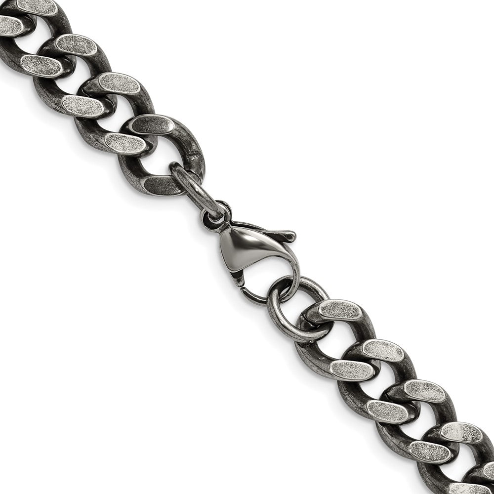 Stainless Steel Oxidized 9.25mm 22in Curb Chain