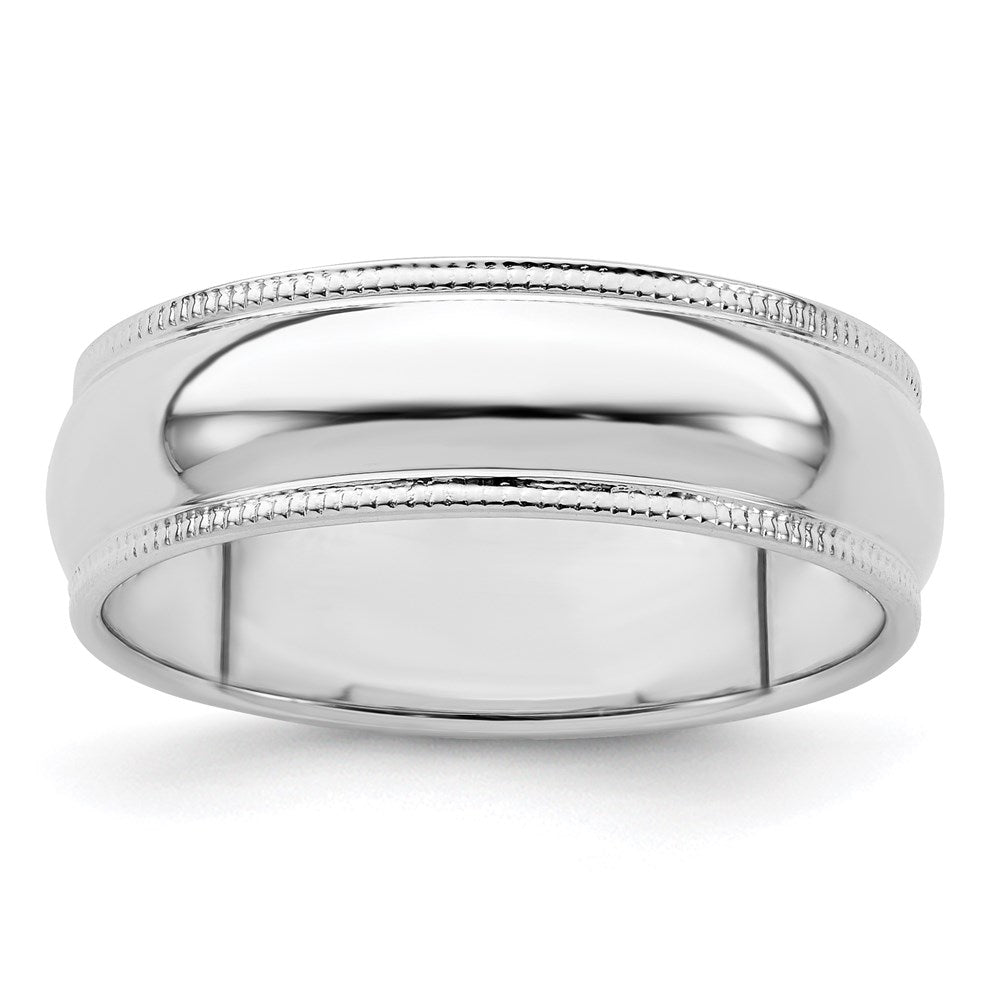 Sterling Silver 6mm Half Round Milgrain Size 5.5 Band