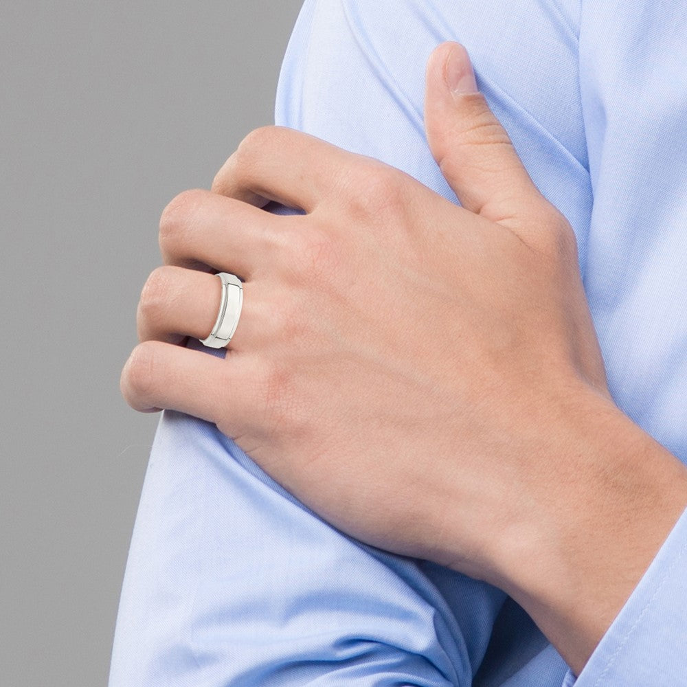 Sterling Silver 6mm Flat with Step Edge Size 11 Band