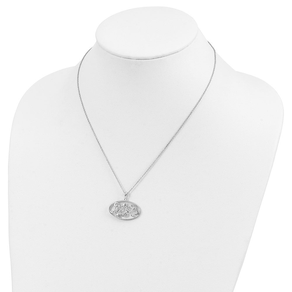 Sentimental Expressions Sterling Silver Rhodium-plated Antiqued I Believe In You 18in Star Necklace 18 Inches