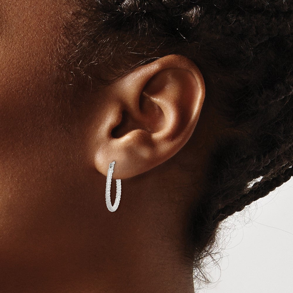 Sterling Silver Twisted 2.5mm Teardrop Hoop Earrings