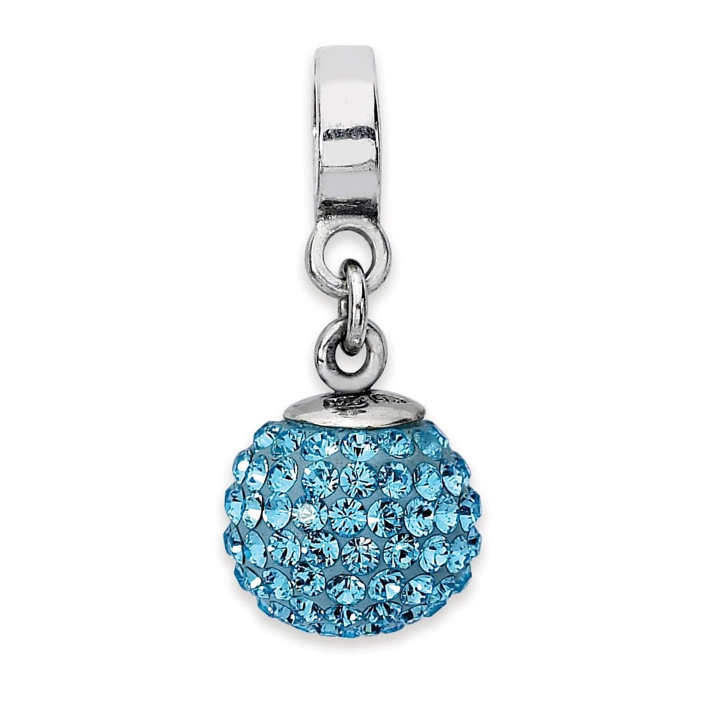 Sterling Silver Reflections March Preciosa Crystal Ball Dangle Bead