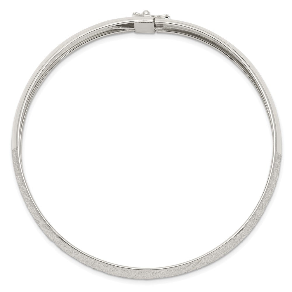 Sterling Silver 10.5mm Polished D/C Flexible Bangle 8 inches