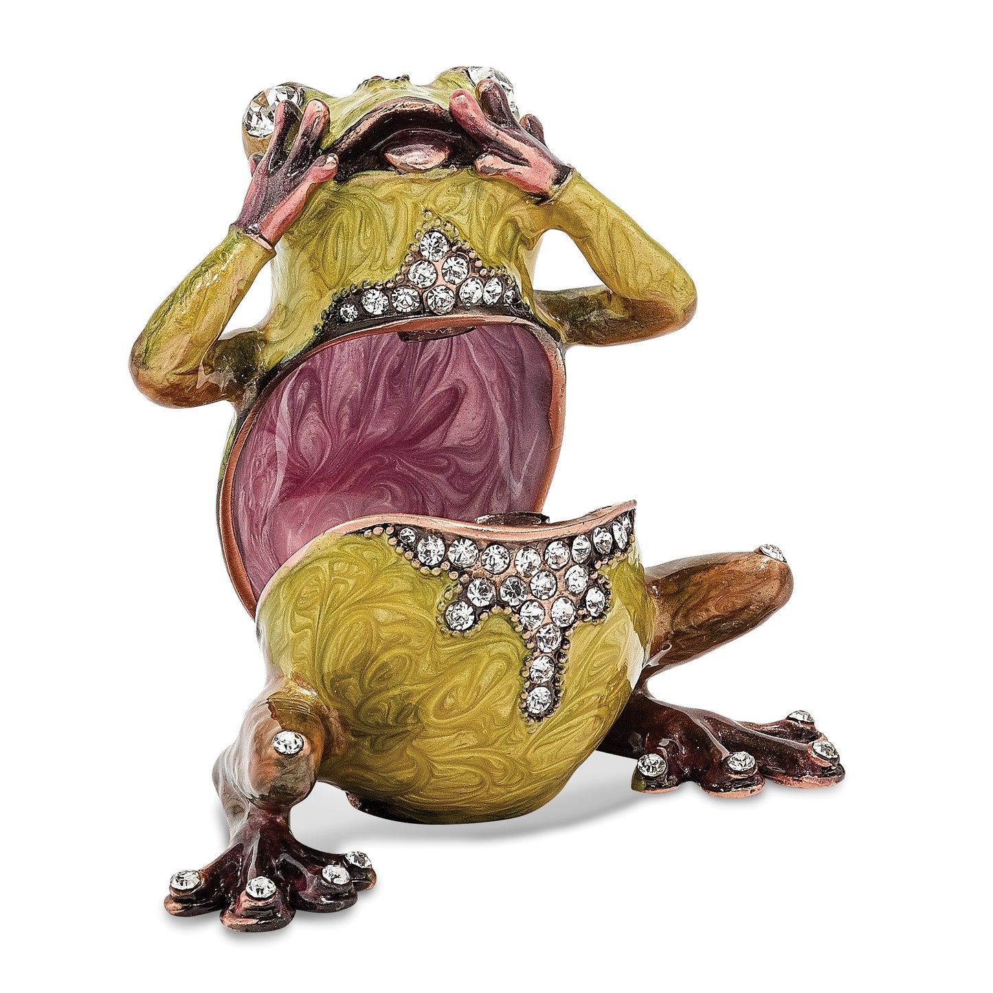 Pewter Enamel Oh My Frog Trinket Box