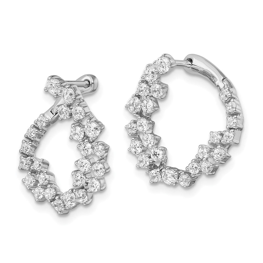 True Origin 14K White Gold 1 1/2 Carat Lab Grown Diamond VS+ F+ Complete Hoop Earrings