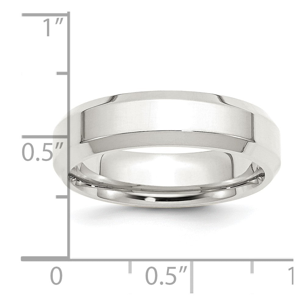 Sterling Silver 6mm Beveled Edge Size 11.5 Band