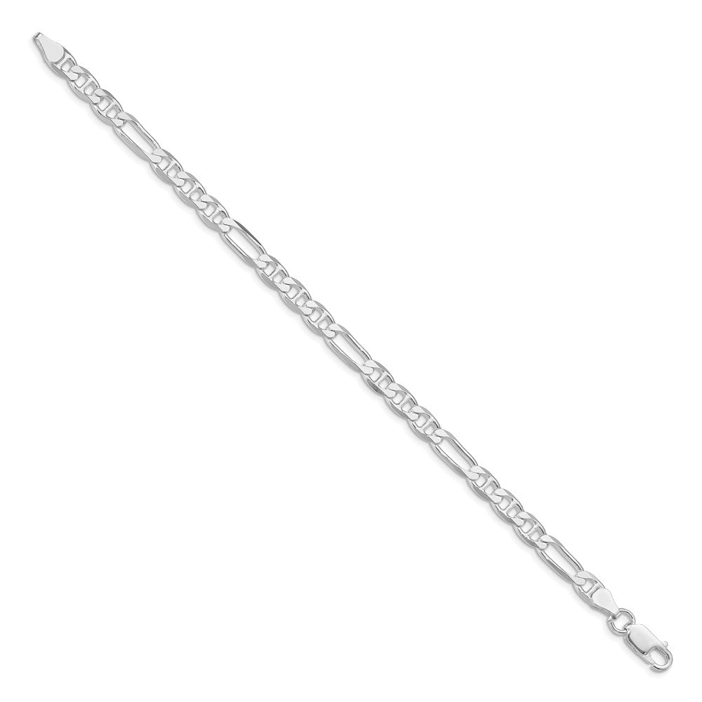 Sterling Silver Rhodium-plated 5.5mm Figaro Anchor Chain 8 inches