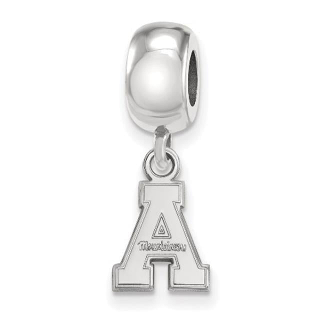 Sterling Silver Rhodium-plated LogoArt Appalachian State University Extra Small Dangle Bead Charm