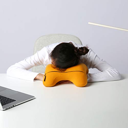 Yellow Travel Pillow Set with Eye Mask and Ear Plugs QGM22669