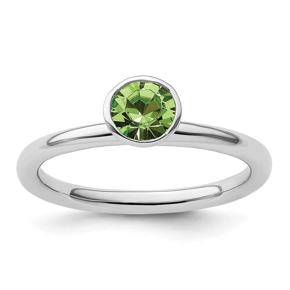 Sterling Silver Stackable Expressions High 5mm August Crystal Ring Size -9