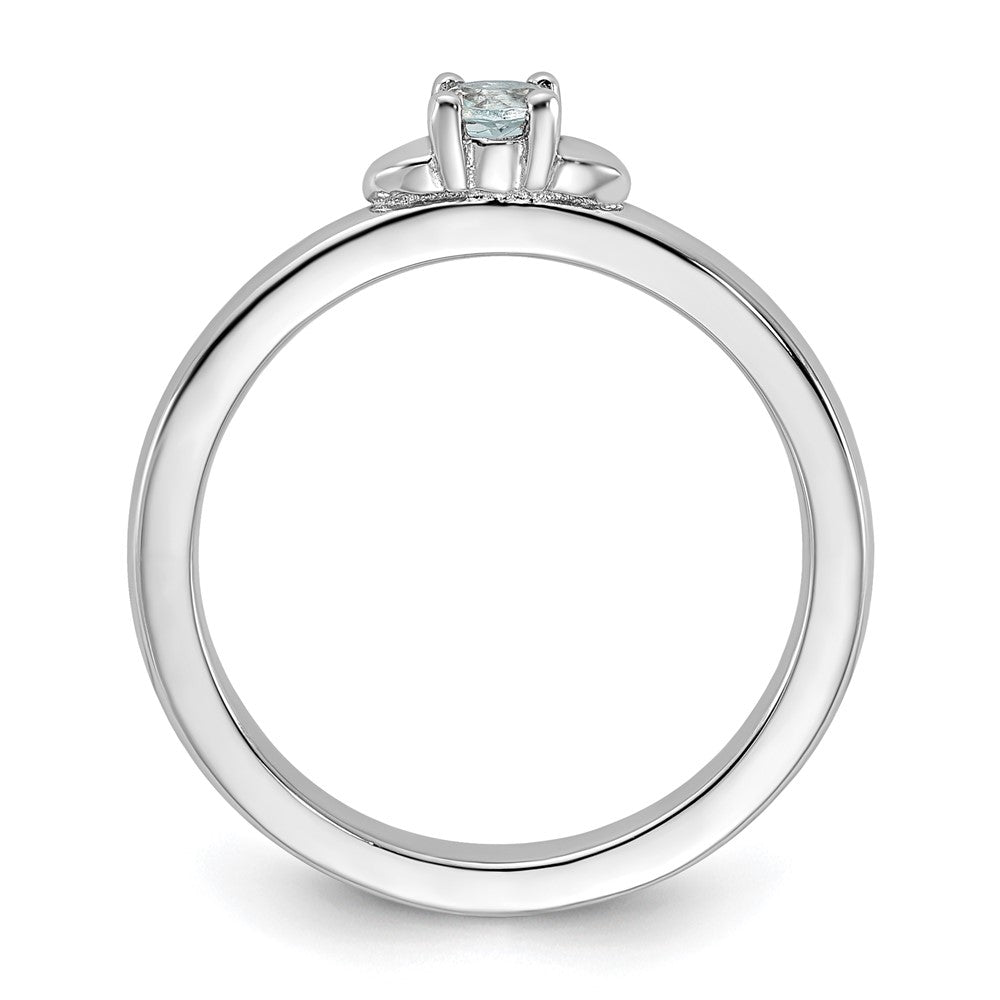 Sterling Silver Stackable Expressions Aquamarine Ring