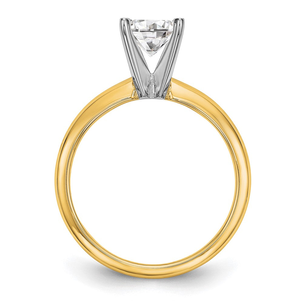 14k Two-Tone 1/4 carat Lightweight Half-Round 4-Prong Round Solitaire Ring Mounting