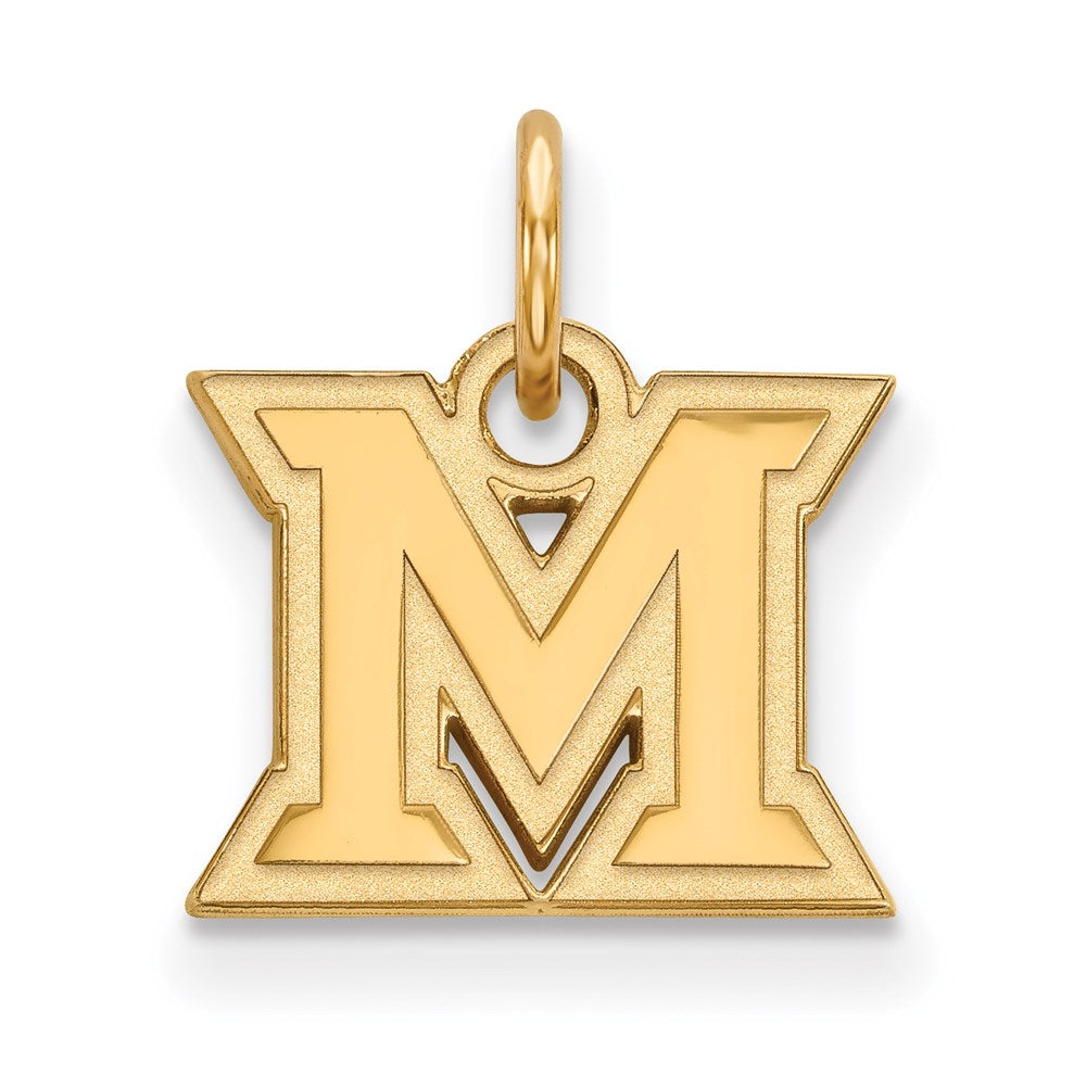 14k Yellow Gold LogoArt Miami University Ohio Letter M Extra Small Pendant Charm