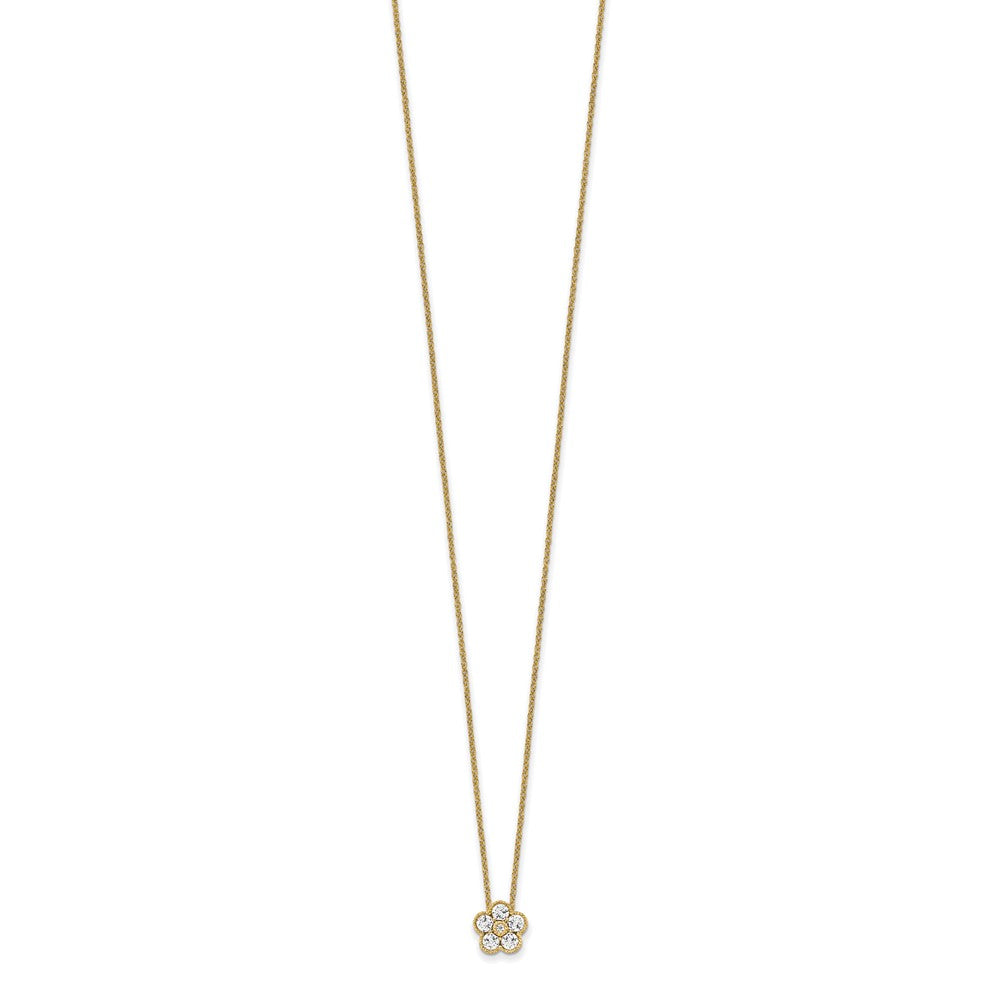 True Origin 14k 1/2 carat Lab Grown Diamond VS DEF 18 inch Floral Pendant Necklace