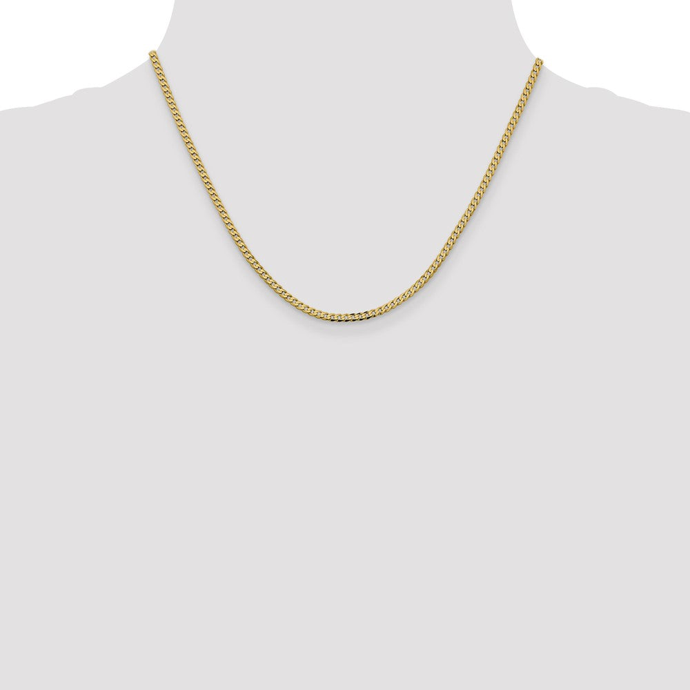 14K 2.3mm Flat Beveled Curb Chain