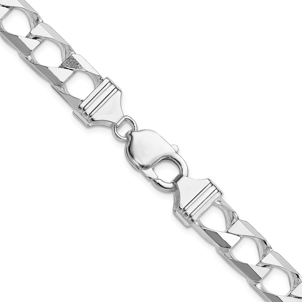 Sterling Silver 10.3mm D/C Square Curb Chain 24 Inches
