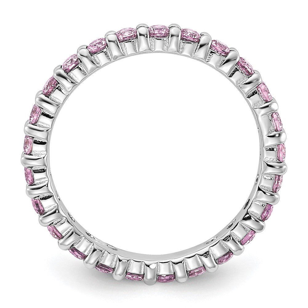 Sterling Silver Stackable Expressions Created Pink Sapphire Ring