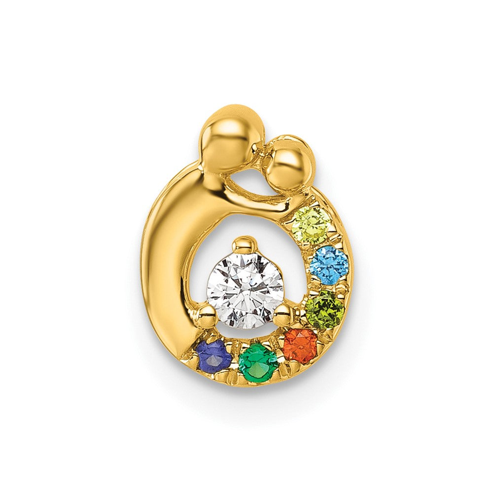 14k 6 Birthstone and Dia. Mother/Child Chain Slide Semi-mount