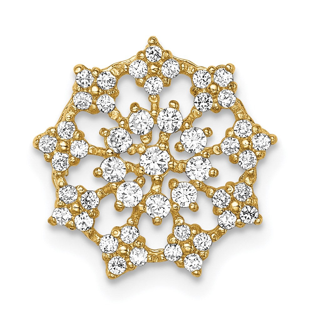 14K Fancy CZ Chain Slide Pendant