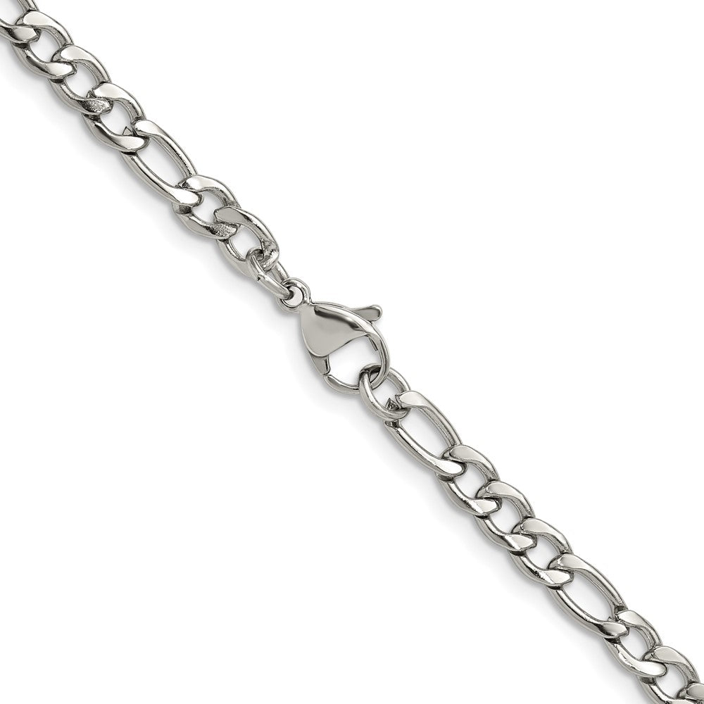 Chisel Stainless Steel Polished 4.5mm 22 inch Figaro Chain