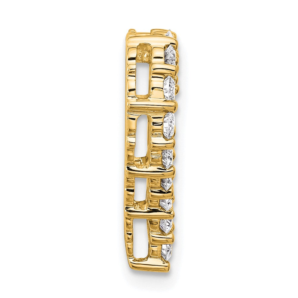 14k 1 carat Lab Grown Diamond VS/SI+ G+ Heart Chain Slide Pendant
