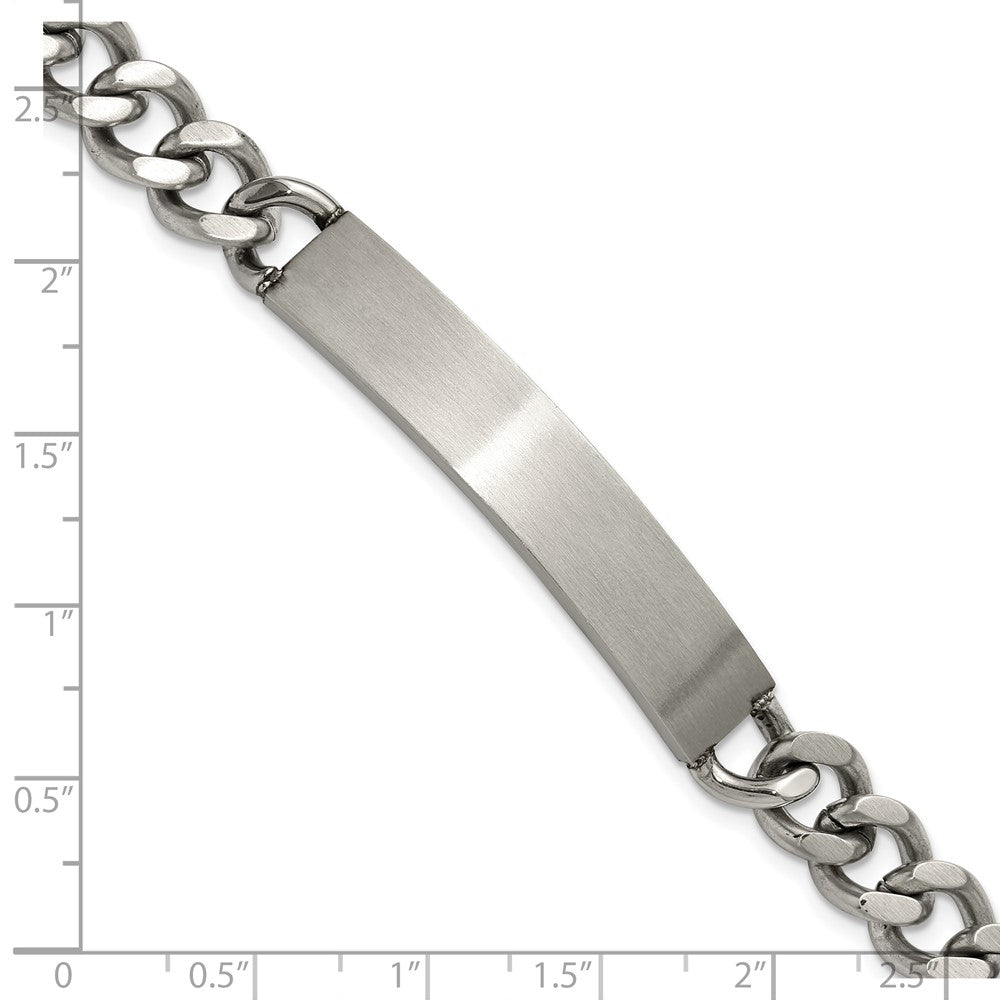 Chisel Stainless Steel Bushed and Polished Curb Link 8 inch ID Bracelet