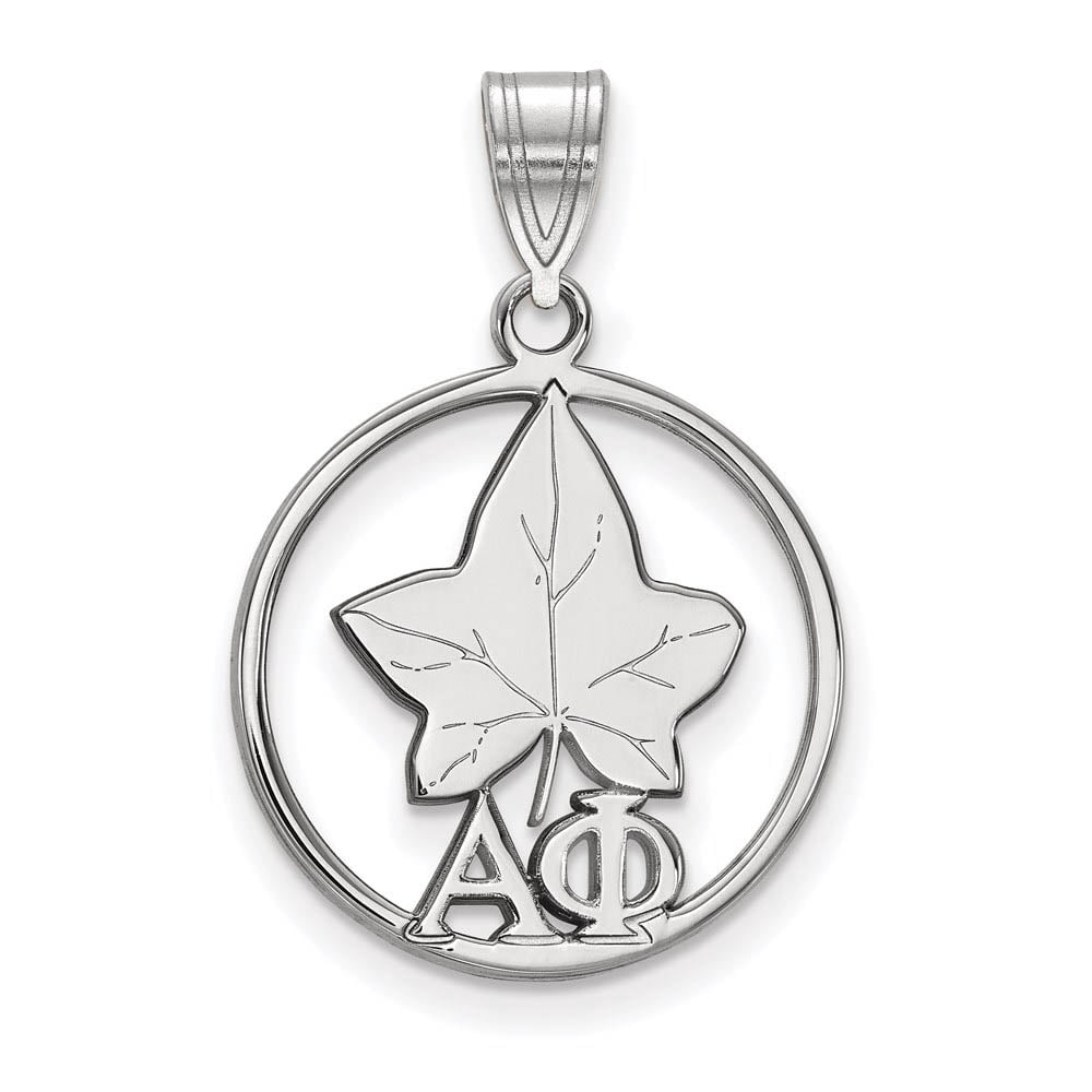 Sterling Silver Official Licensed Greek Sororities Alpha Phi (??) Small Circle Pendant