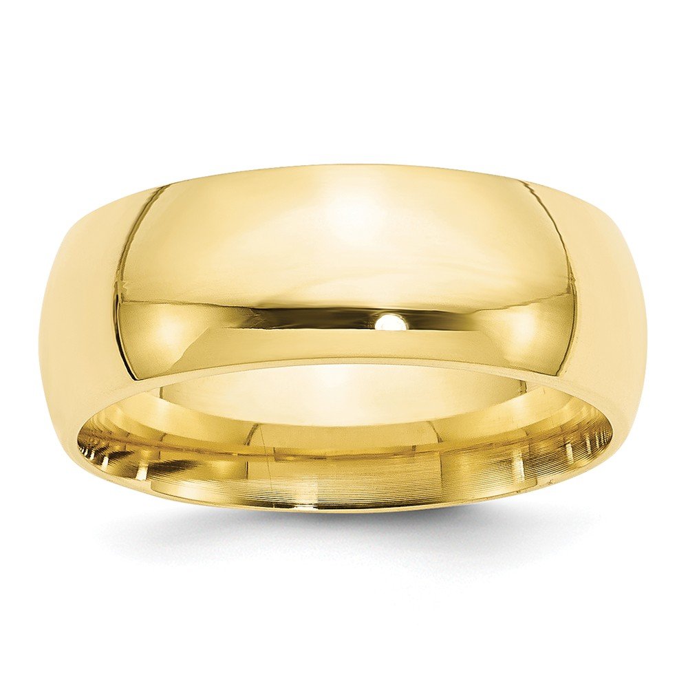 10k Yellow Gold 8mm Standard Weight Comfort Fit Wedding Band Size 12