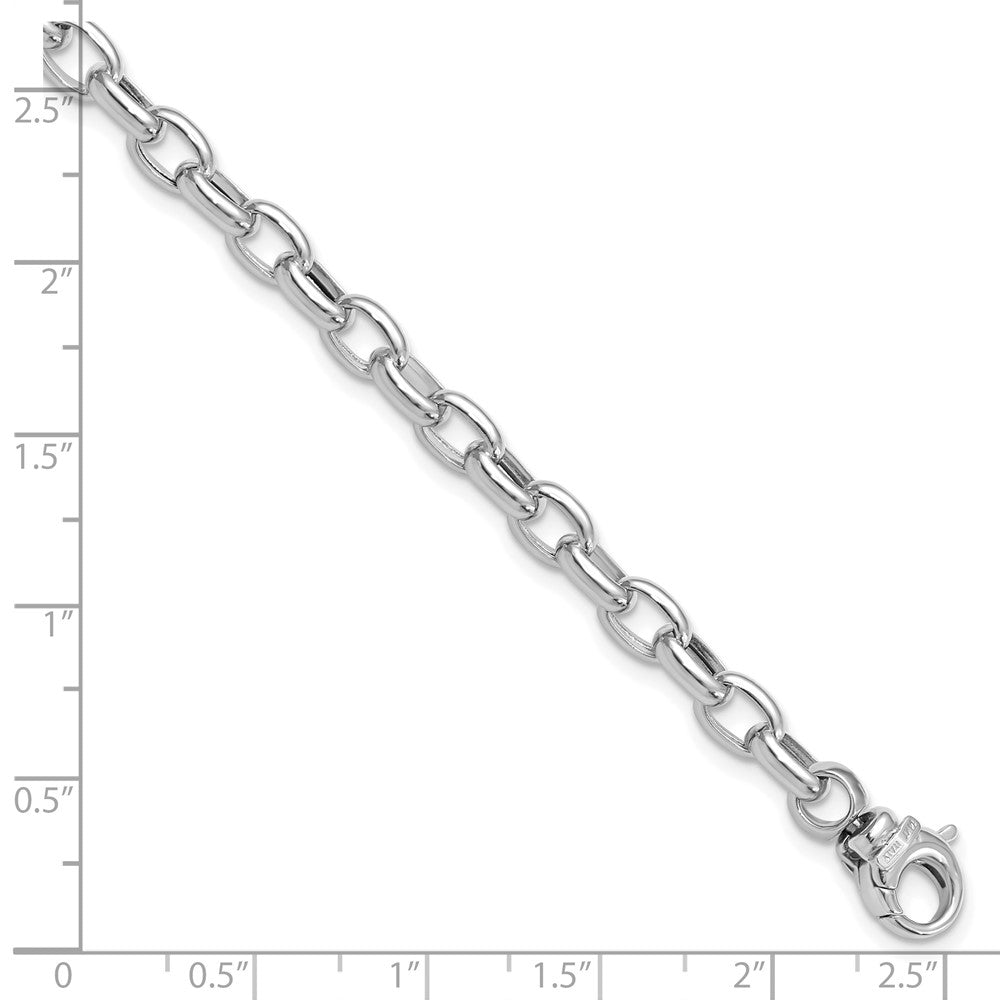 14K White Gold Polished Fancy Link Bracelet 7.5  inches