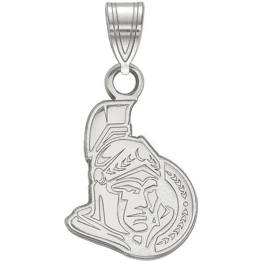LogoArt Sterling Silver Rhodium-plated NHL Ottawa Senators Small Pendant