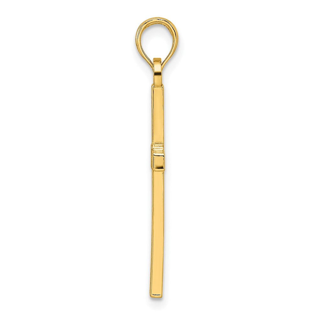 14k Beaded and Polished Fancy Cross Pendant