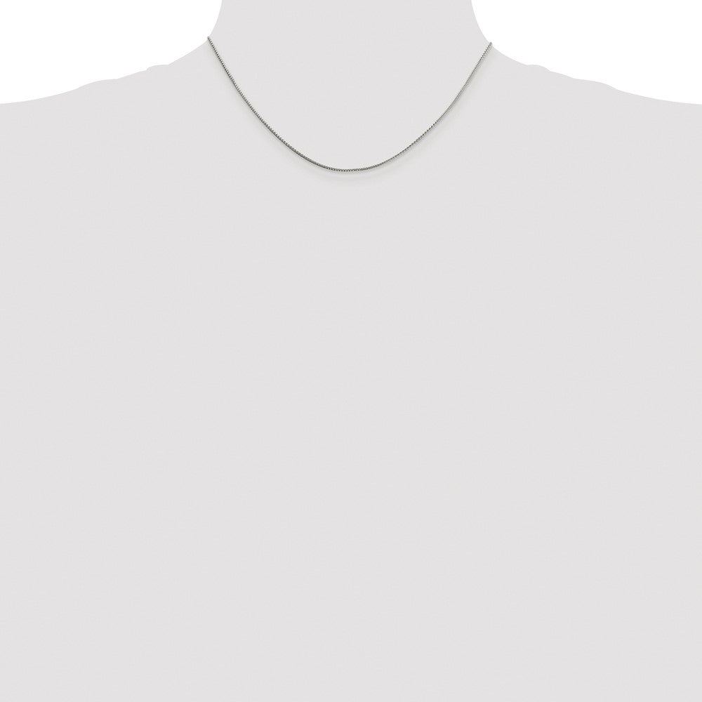 Sterling Silver Rhodium-plated 1mm 8 Sided Diamond-cut Box Chain