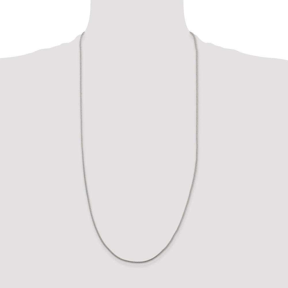 Sterling Silver 1.25mm Diamond-cut Round Franco Chain 30 Inches