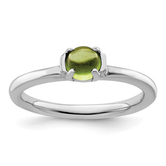 Sterling Silver Stackable Expressions Polished Peridot Ring Size -7